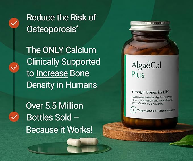 ALGAECAL Calcium &amp Collagen Bundle – Hydrolyzed Collagen Complete with Clinically-Supported Verisol Fortibone &amp Fortigel Plus Vitamin D3 K2 Magnesium &amp Trace Minerals for Bone Health &