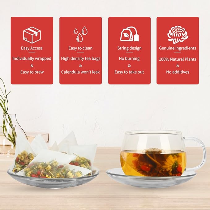 Liver Detox TeaChrysanthemum Cassia Seeds Tea Bags(160g 8gX20Bags) Honeysuckle Chinese wolf-berry Sweet-scented Osmanthus Burdock Root Combination of Floral Tea 菊花决明子茶包