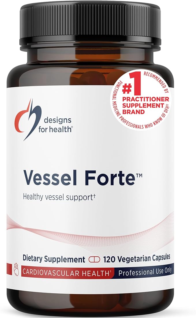 Designs for Health Vessel Forte - Healthy Blood Vessel Support Supplement with Diosmin Quercetin Gotu Kola Extract Horse Chestnut + Grape Seed - Non-GMO (120 Capsules)