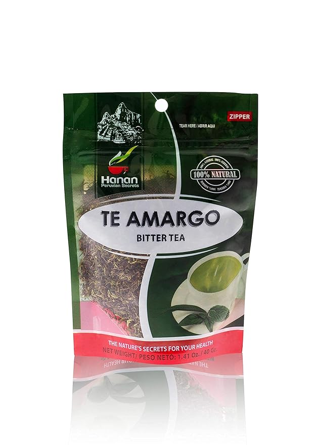 Hanan Peruvian Secrets Te Amargo Herbal Tea | 100% Natural Bitter Tea | 1.41oz / 40g | Naturally Aids in Supporting Normal Liver Function | Helps Promote Healthy Cholesterol Levels