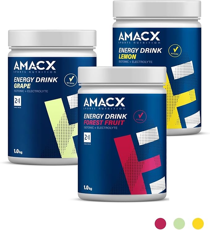 Amacx Energy Drink Powder for Endurance Athletes – 1kg – Isotonic Sports Drink + Electrolytes Powder Drink Mix – Maltodextrin (Glucose) + Fructose Without Artificial Additives – Lemon