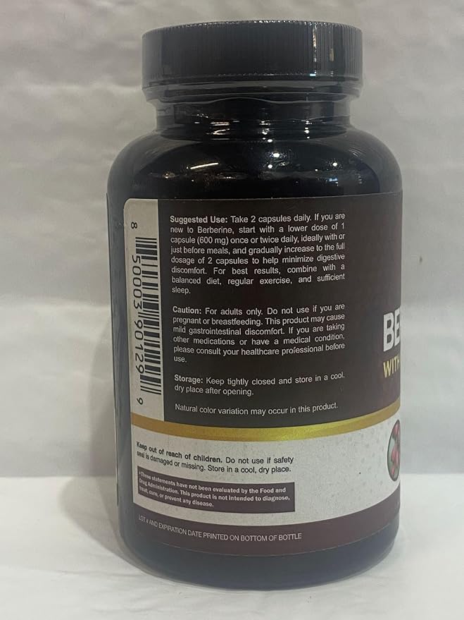 NutriFlair Premium Berberine HCL 1200mg 120 Capsules - Plus Pure True Ceylon Cinnamon Berberine HCI Root Supplements Pills - Immune System - Made in USA