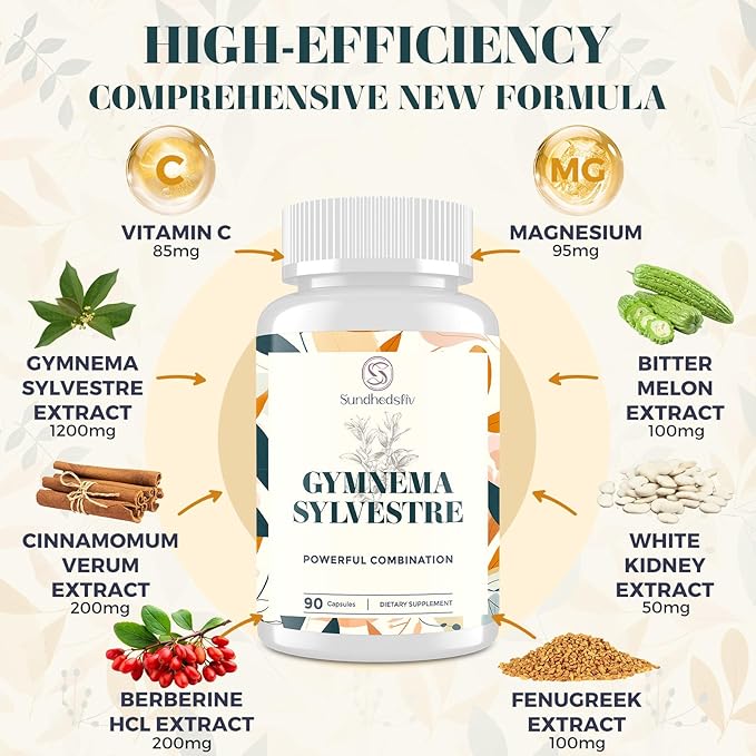 16 in 1 Blxxd Sugr Effective Gymnema Sylvestre Supplement 2100MG | with Berberine Cinnamon Bitter Melon | Vitamins Magnesium &amp Chromium | 2Pack