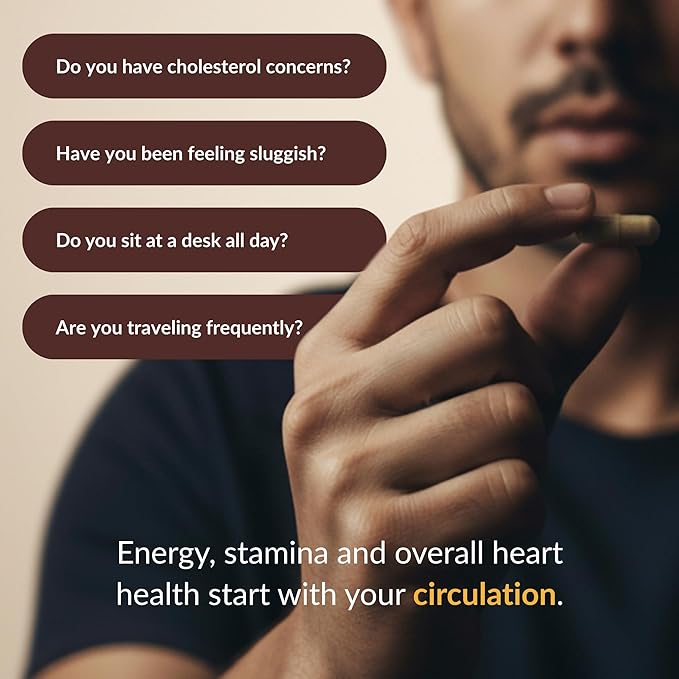Pure Blood - Advanced Circulatory Support Clinically Dosed Ingredients Cholesterol &amp Lipid Balance Clean + Transparent Formula 120 Capsules