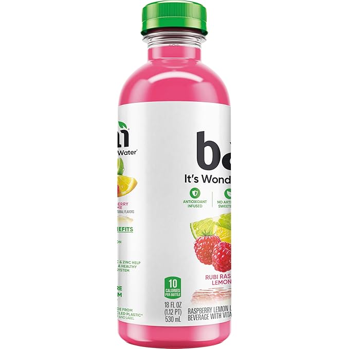 Bai Antioxidant Infused Water Beverage Raspberry Lemon Lime with Vitamin C and No Artificial Sweeteners 18 Fluid Ounce Bottle 12 Pack