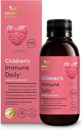 Children's Immune Daily Syrup Herbal Health &amp Energy Support with Astragalus Codonopsis Ashwagandha &amp Licorice Root Sweet Raspberry Flavor Plant-Based - 5.1 Fl oz (30 Servings)