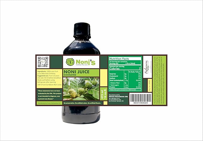 Frutos Pachamama Organic Noni Juice 100% Pure – Raw Ozonated Noni Extract from Dominican Republic | Natural Superfood Drink | Immune Booster &amp Anti-Inflammatory Support 1Bottles 32Oz