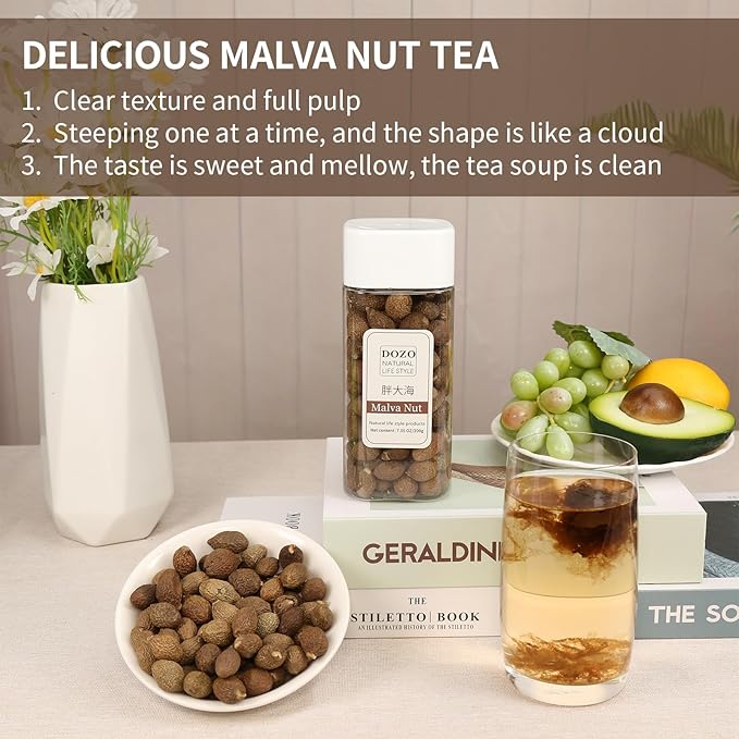 DOZO Malva Nut 7.05oz/200g Pang Da Hai Tea Niranjan Phal 100% Natural Herbal Tea 胖大海 润喉茶