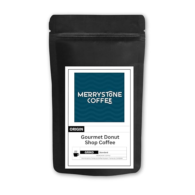 Merrystone Gourmet Donut Shop Blend Roasted to Order Medium Roast 12 oz Espresso Grind