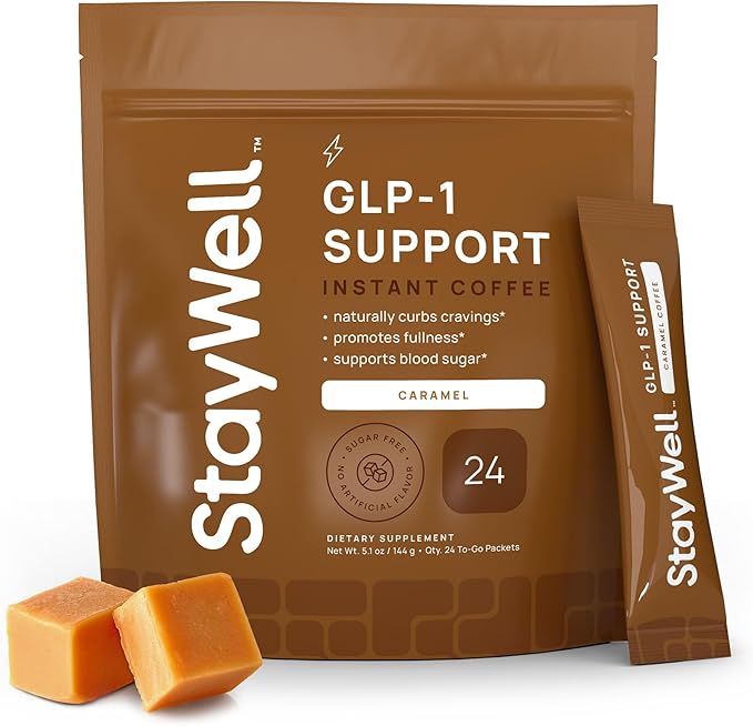 Slim Coffee GLP-1 Supplement | GLP 1 Booster to Control Appetite and Cravings | Great Tasting Metabolic Support - Coffee Bean Extract Green Tea Yerba Mate (Caramel)