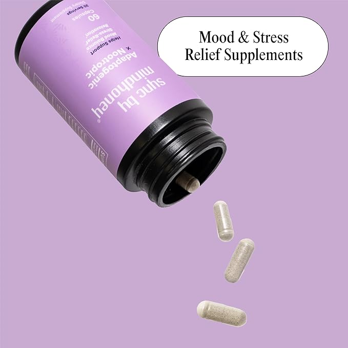 MINDHONEY | SYNC 60 Count Premium All-in-One Adaptogenic Supplement | Relaxation Mood Balance Stress | Magnesium Ashwagandha Nootropics Adaptogens Minerals &amp Vitamins