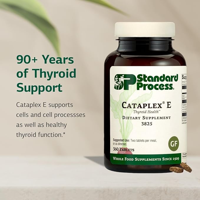 Standard Process Cataplex E Thyroid Health Dietary Supplement - Gluten-Free Non-Dairy &amp Non-Soy - Endocrine Gland Health Support - 360 Tablets
