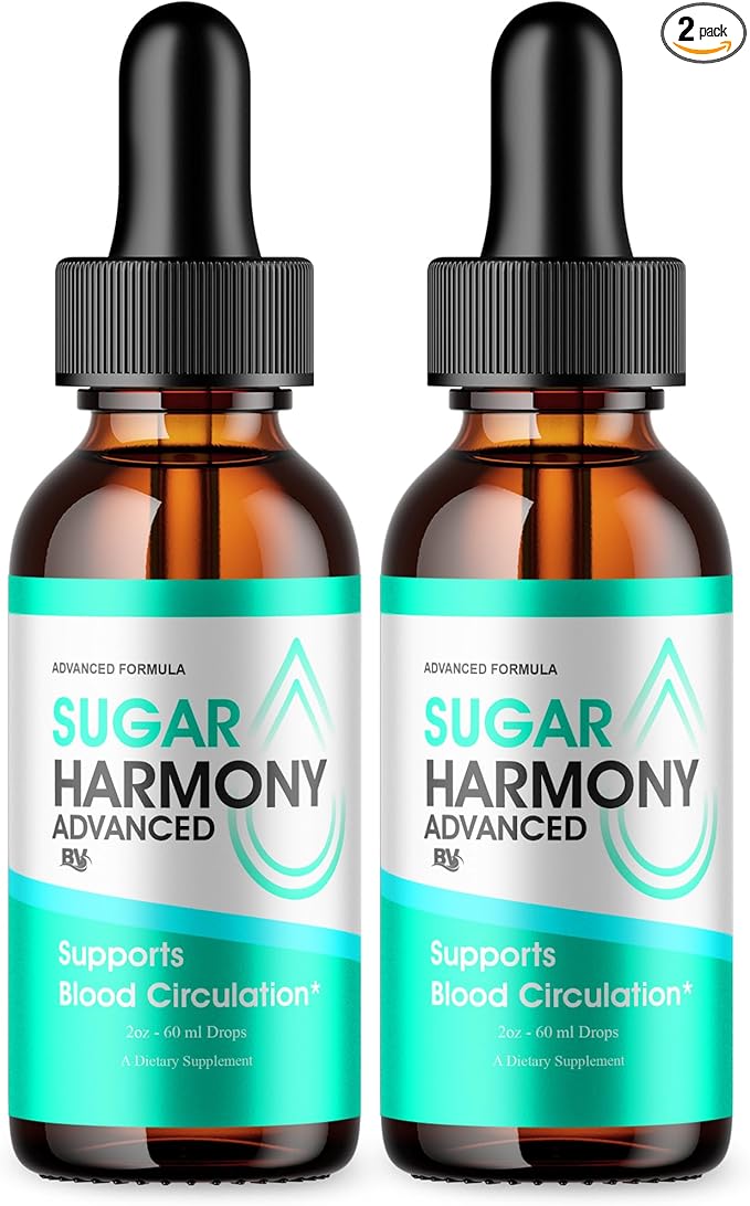 BLUE VIBE SugarHarmony Advanced Maximum Strength Overall Health &amp Wellness Supplement SugarHarmony Premium Daily Health and Overall Support Liquid Supplement Formula (2 Pack - 4oz / 120ml)
