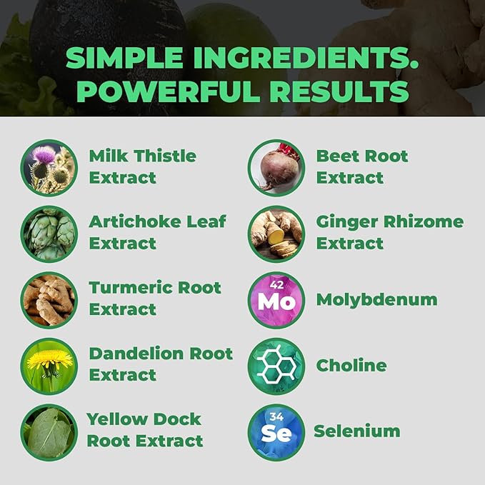 Balance ONE Liver Support Supplement with Milk Thistle Dandelion Root Extract &amp Molybdenum – Liver Health &amp Detox Support – Vegan Capsules 1 Month Supply – Liver One