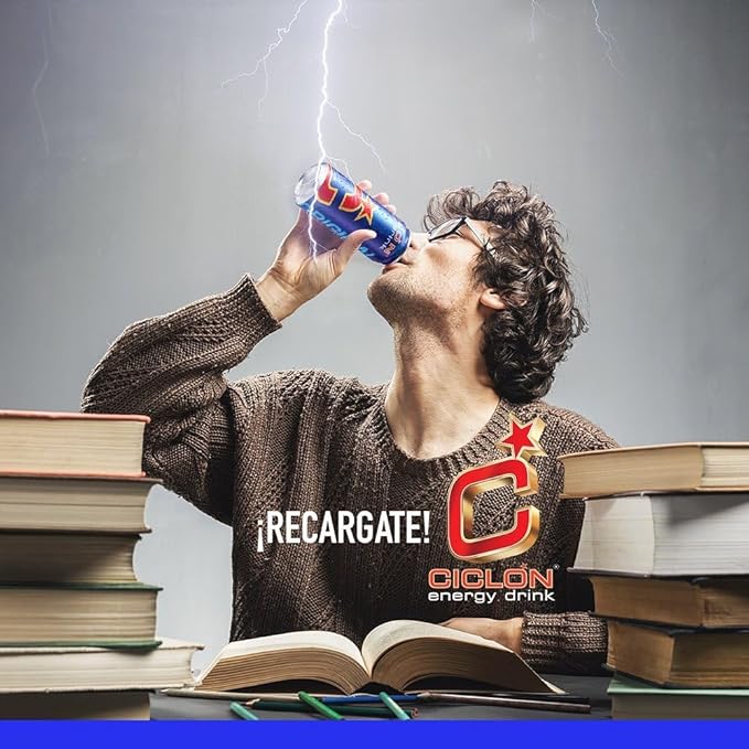 Ciclon Original Energy Drink – 24 Pack 10 fl oz Cans – Smooth Refreshing Taste with 95mg Caffeine B Vitamins &amp Taurine – No Preservatives Premium Energy for Work Study &amp Sports
