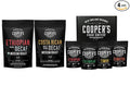 Decaffeinated Gourmet Coffee Sampler Gift Box Set - Whole Beans - 4-Pack - 4oz Organic Ethiopian Decaf Swiss Water Processed SWP - Whole Bean Coffee - 12oz and Decaf Costa Rican Coffee Medium Roast