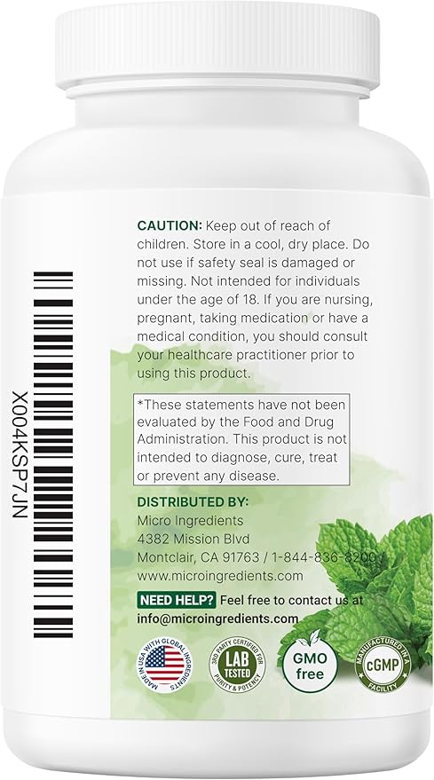 Micro Ingredients Chlorophyll Super Greens Complex | 240 Veggie Capsules with Parsley Moringa Spirulina Chlorella &amp More | Gluten-Free No Additives