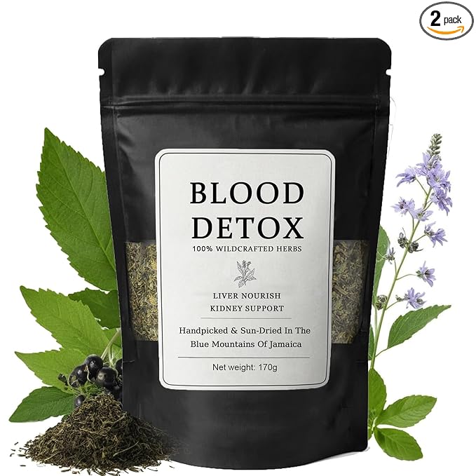 Healing Garden Blood Detox - Jamaican Herbal Tea Blend Plant-Based Botanical Tea For Daily Enjoyment Purifies Blood Loose Leaf Herbal Tea 170g/Bag