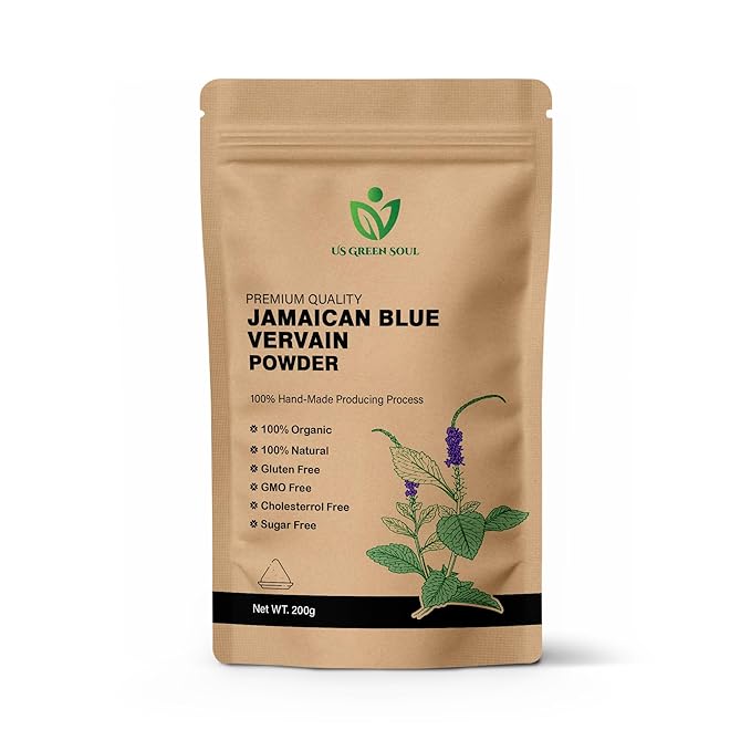 Jamaican Blue Vervain Tea - 100% Pure Healthy Wild-Crafted Herbal Leaf for Teas and Wellness Well Cleaned Leaves Tea