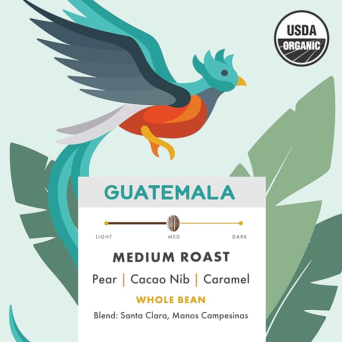 Pachamama Organic Coffee - Medium Roast Whole Bean Coffee Bundle - 2x10 oz bags - Peru + Guatemala - Farmer Owned &amp Regenerative