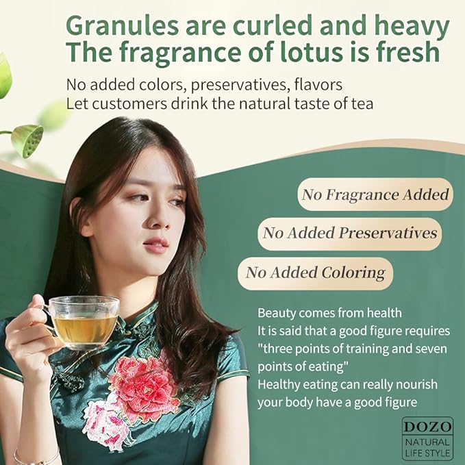 DOZO Lotus Leaf Lotus Leaves Tea Dried 11.98oz/340g Natural Loose Leaf Tea100% Herbal Tea Vegan Caffeine-Free 荷叶茶 荷葉
