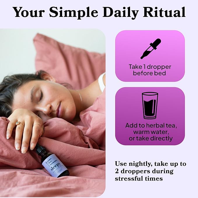 peace. love. hormones. Sleepy Natural Sleep Aid &amp Nervous System Support – Herbal Supplement – Helps Ease Occasional Bloating - Supports Skin Clarity– Non-Drowsy Herbal Formula