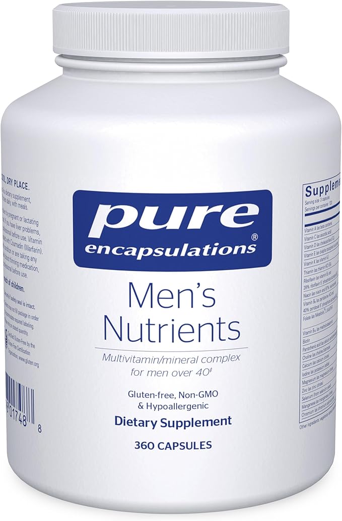 Pure Encapsulations Men's Nutrients - Multivitamin Mineral Supplement to Support Energy Endurance &amp Stamina in Men Over 40* - with Vitamin D Vitamin C &amp Trace Minerals - 360 Capsules