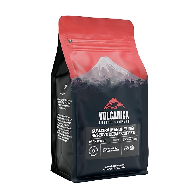 Sumatra Mandheling Decaf Coffee Dark Roasted Whole Bean Fresh Roasted 16-ounce