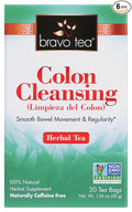 Bravo Tea Colon Cleansing Herbal Tea Naturally Caffeine Free 100% Natural No Artificial Flavors or Preservatives Vegan Gluten Free &amp Non-GMO 20 Tea Bags (Pack of 6)