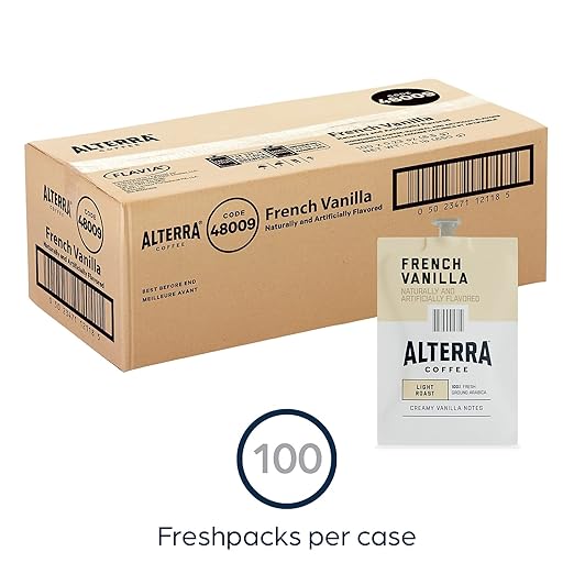 Alterra MDKA183 French Vanilla Flavored Coffee 100 / Carton