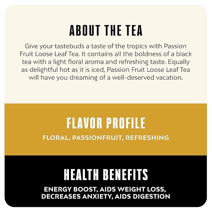 BLK &amp Bold Passion Fruit Loose Leaf Black Tea Tropical &amp Refreshing Bright Aromatic Blend 3 oz (2 Pack)