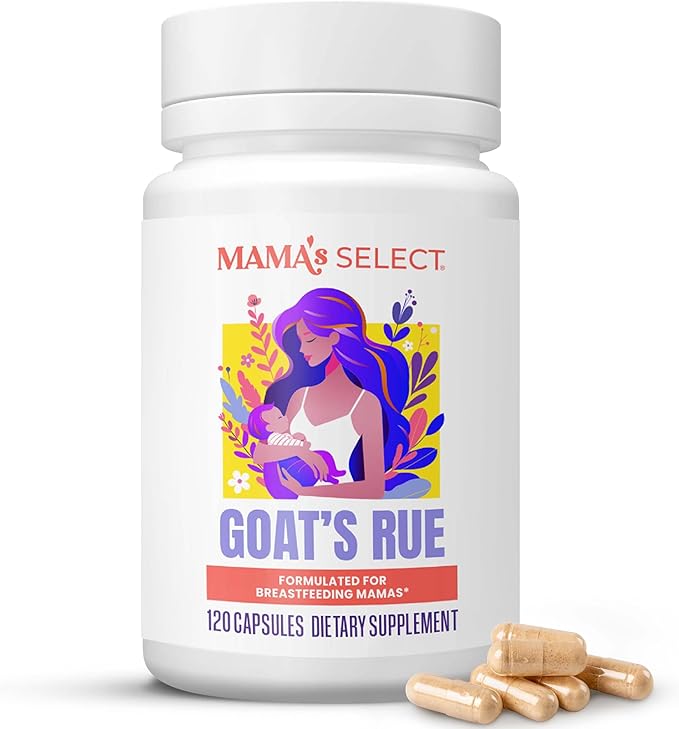 Mama's Select Organic Goat’s Rue Capsules for Breast Milk Production – Non-GMO Vegan Gluten- Free Lactation Support Supplement – Safe &amp Effective for Nursing Moms – Third-Party Tested