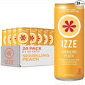 IZZE Sparkling Juice Beverage Blend Peach No Sugar Added 8.4 FL OZ 24 Cans