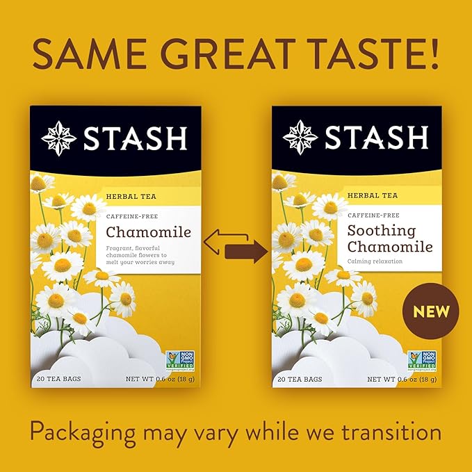 Stash Tea Soothing Herbal Tea 6 Flavor Variety Pack 6 Boxes With 18-20 Tea Bags Each