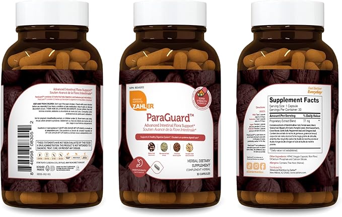 Zahler - ParaGuard Capsules - Gut Health Supplement - Formula has Wormwood Garlic Bulb Pumpkin Seed Clove &amp More - Natural Support for Humans - Certified Kosher 30 Count