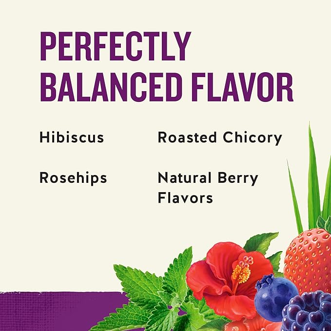Celestial Seasonings Wild Berry Zinger Herbal Tea Caffeine Free 20 Tea Bags Box (Pack of 6)