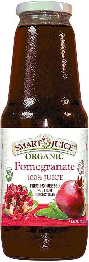 Smart Juice 100% Juice Organic Pomegranate 33.8 Oz