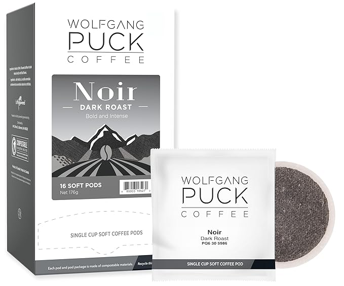 Wolfgang Puck Soft Coffee Pods Noir 12 Gram Soft Pods 16 count (Pack of 3)