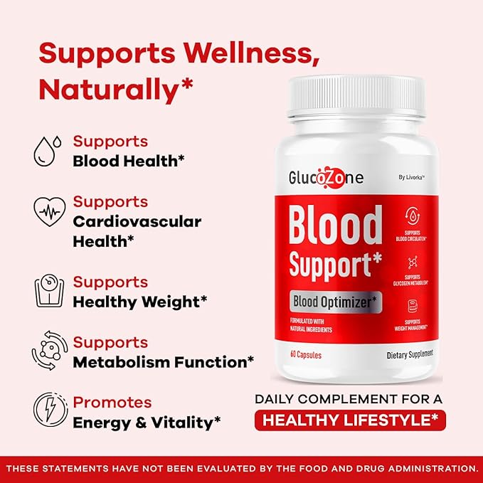 GlucoZone Blood Support - GlucoZone Capsules Support Optimizer Supplement All Natural Advanced Formula Pills Premium Vitamins for Health &amp Wellness 60 Capsules for 1 Month