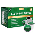 Mushroom Coffee K Cup Low Acid - Single Origin – Focus &amp Gut-Health with 14-Mushrooms Vitamins L-Theanine and Alpha GPC Single Serve Pods - No Crash or Jitters 16 Count