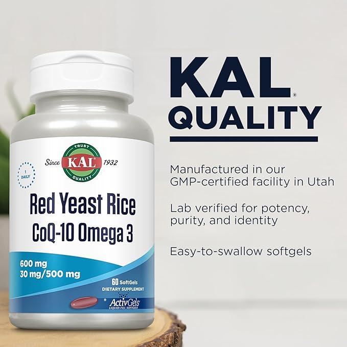 Kal Red Yeast Rice COQ10 Omega 3 60 Count