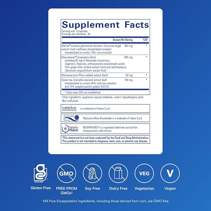 Pure Encapsulations CurcumaSorb Mind | Supplement to Support Memory Sharpness and Cognitive Function* | 60 Capsules