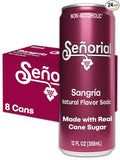 Sangría Señorial - Mexican Soda Soft Drinks (12 oz 355ml) 24 Cans - Non Alcoholic Caffeine Free Gluten Free - Cane Sugar - 0g Fat - Made in Mexico - Natural Flavor Soda Pop - Iconic Mexican Brand