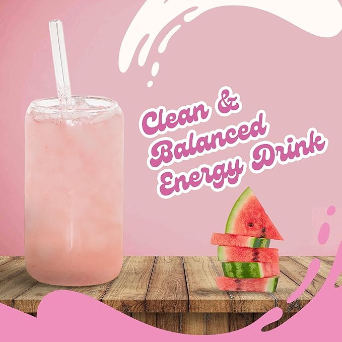 Sips Club Support Sip with Caffeine and L-Theanine Blend - Healthy Drink Mix Powder Packets for Immune &amp Digestive Health - All Natural Ingredients No Added Sugar or Dyes - Watermelon Wave (30 Pa