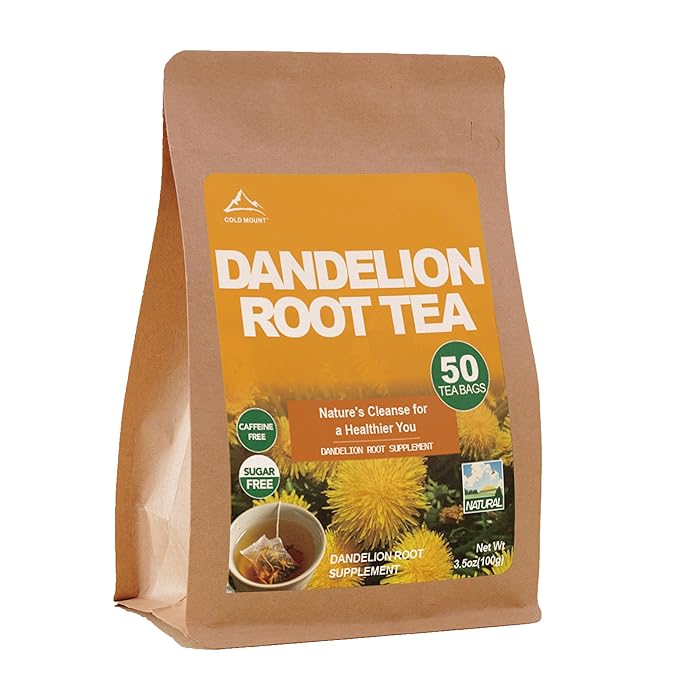 Dandelion Root Tea Bags – Herbal Tea to Warm the Body Caffeine-Free 50 Teabags
