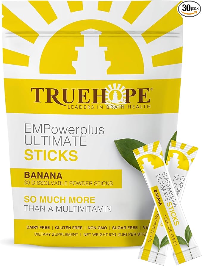 Multivitamin Nootropic Pouches with Inositol - Once-Per-Day EMPowerplus Ultimate Sticks - 30 Count (Banana)