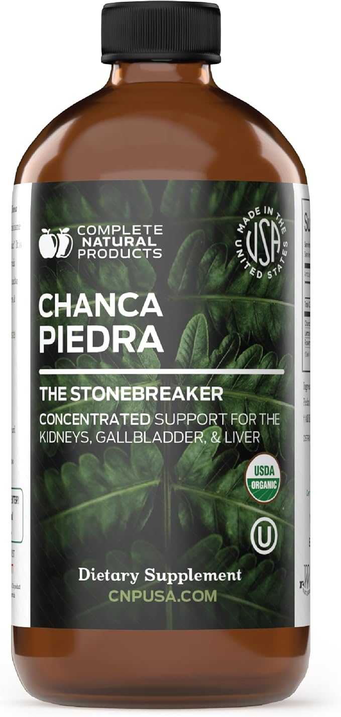Chanca Piedra Organic Liquid Extract 16oz - Natural Stone Breaker Dissolver Kidney Cleanse Support Phyllanthus Niruri Concentrate Tincture Alcohol Free Cold Pressed Concentrate Formula USA Made