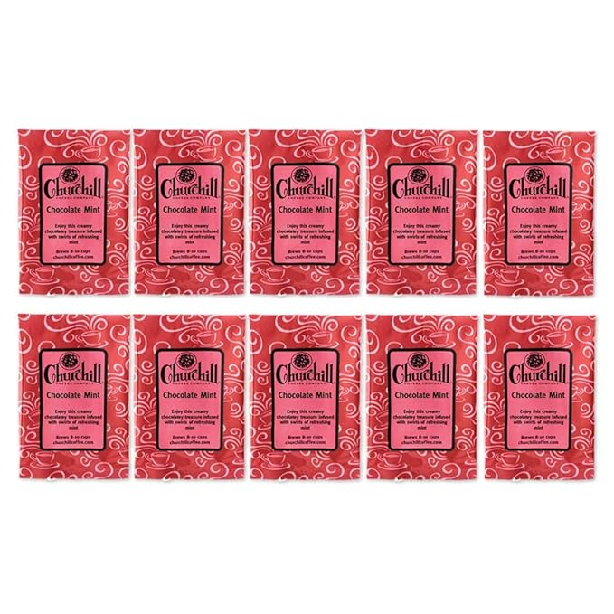 Churchill Coffee Chocolate Mint 10 Portioned Packs -1.5 oz each - Ground - Flavored Coffee