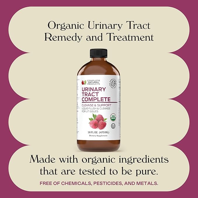 Complete Natural Products Urinary Tract Complete 16oz - Liquid Supplement for Urinary Tract Health with Organic Cranberry D-Mannose Beet Root Fennel Seed and Turmeric