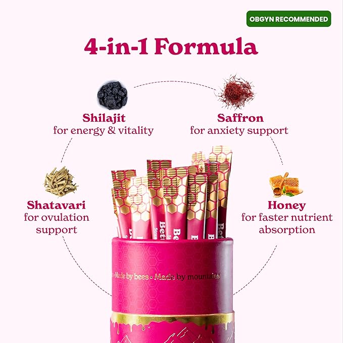 BetterAlt SHE-Lajit Strawberry Honeysticks|Shilajit for Women with Shatavari &amp Saffron for hormonal Balance &amp Energy Boost|Tasty Shilajit Honeysticks with Goodness of Pure Himalayan Shilajit|3